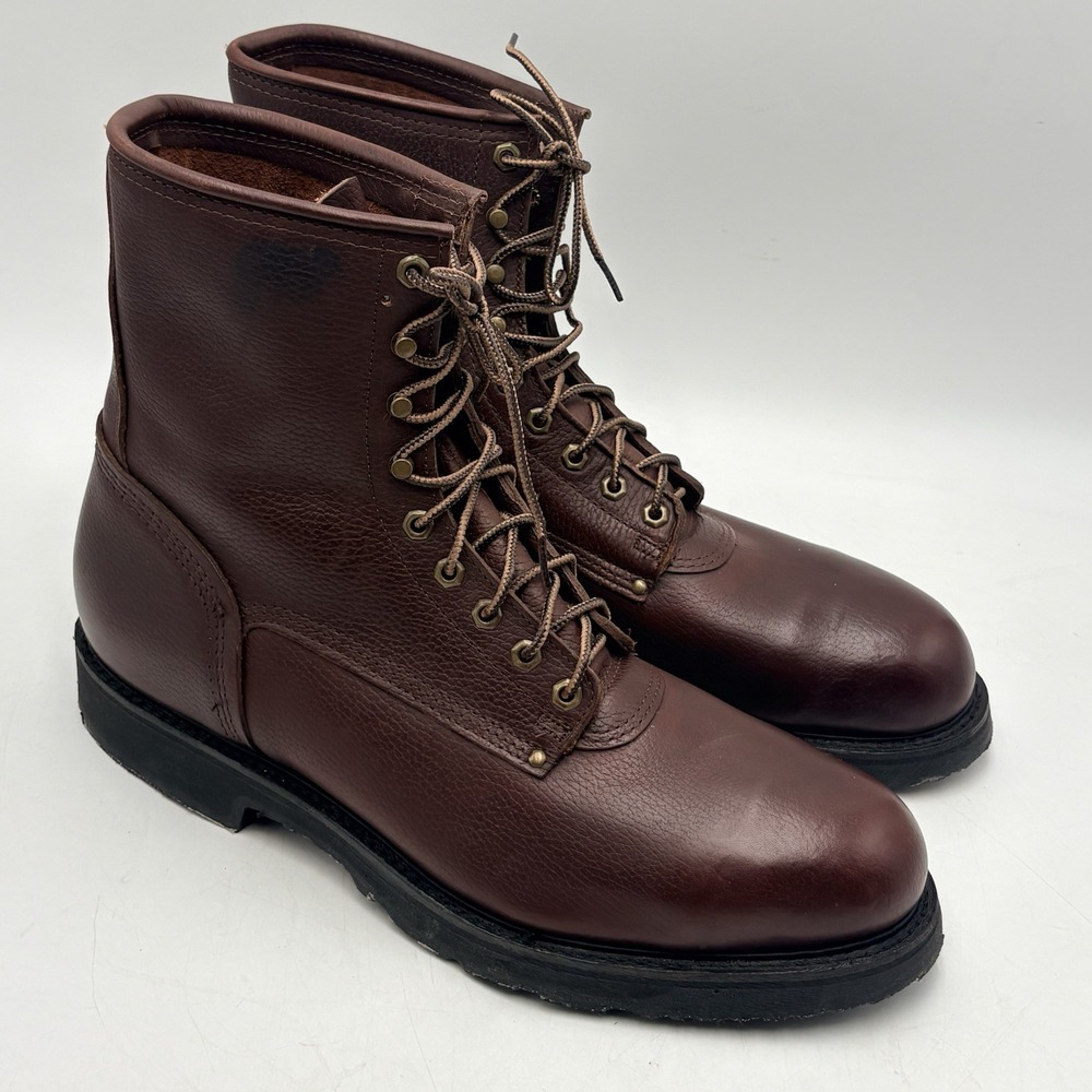 Carolina 8001 Mens 17D USA Steel Toe Work Boots EH Union Made Brown Leather